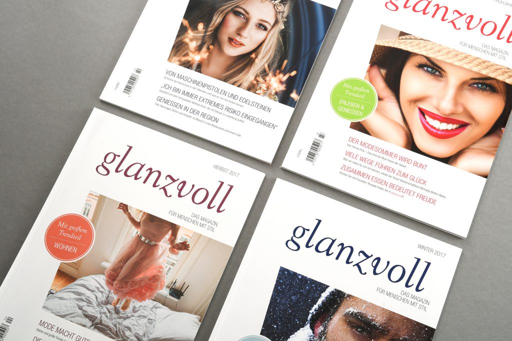 Editorial Design für glanzvoll Magazin