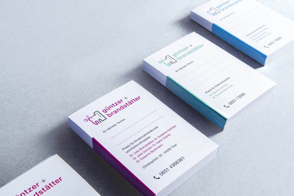 Terminkarten Corporate Design für Güntzer + Brandstätter