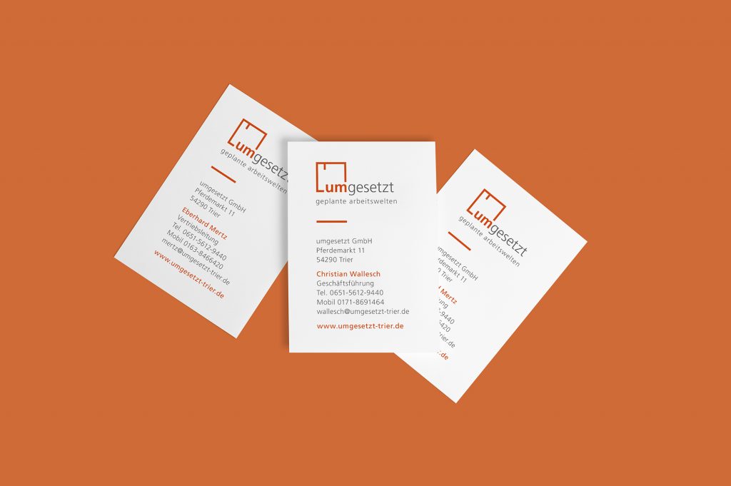 Visitenkarten Corporate Design für umgesetzt