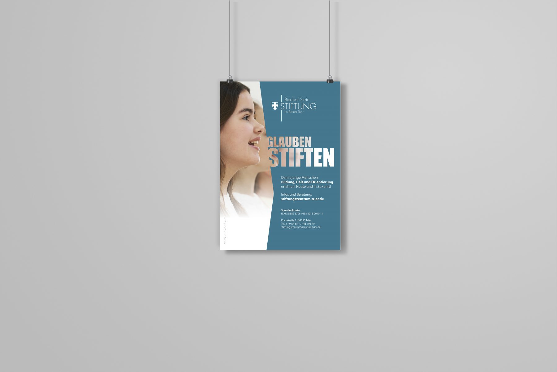 Layout Plakat für das Stiftungszentrum des Bistums Trier.