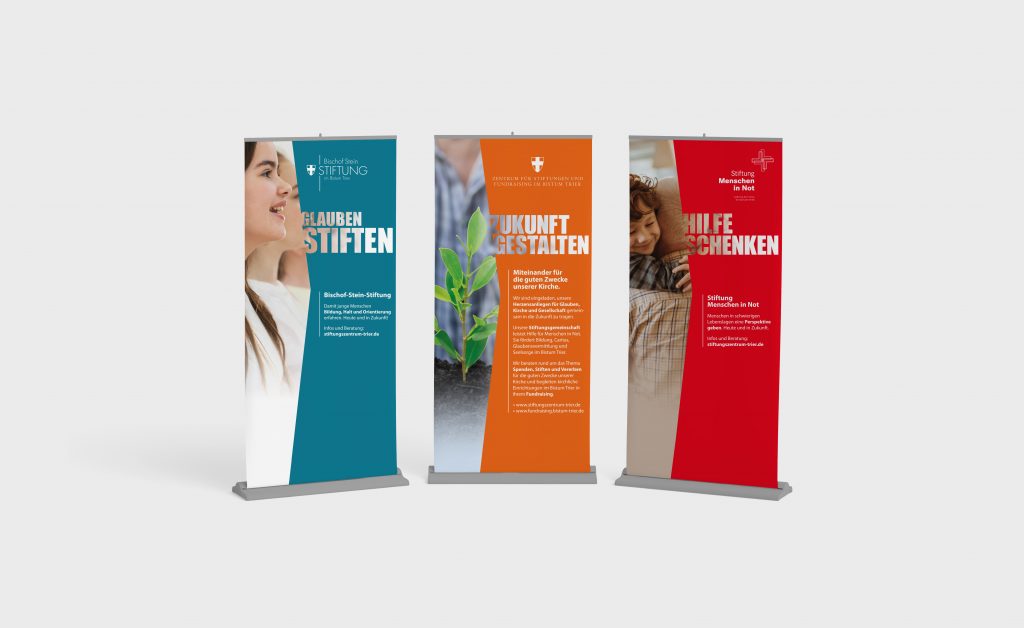 Layout Rollup für das Stiftungszentrum des Bistums Trier.