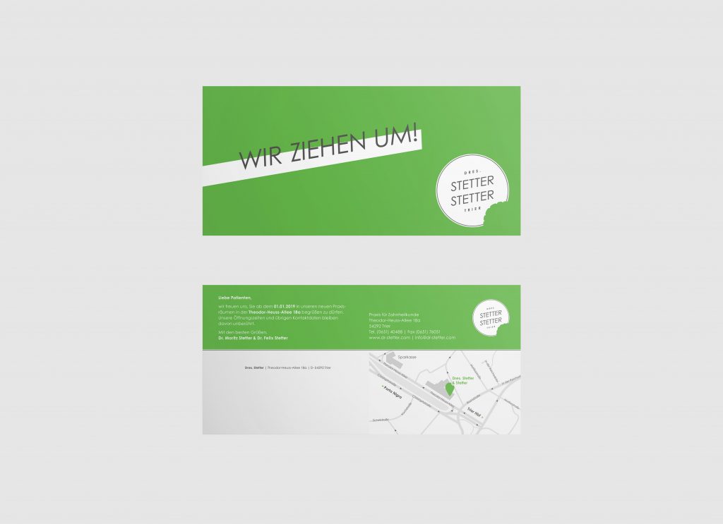 Flyer im Corporate Design Praxis Dres. Stetter & Stetter