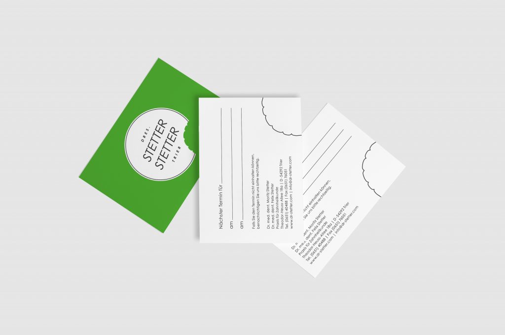 Terminkarte im Corporate Design Praxis Dres. Stetter & Stetter