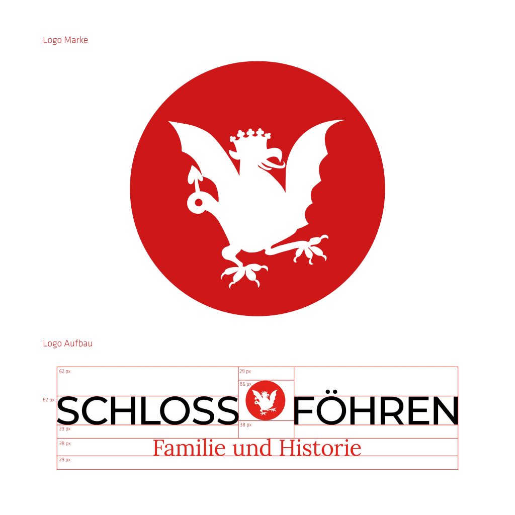 Konstruktionsschema des Logos Schloss-Föhren
