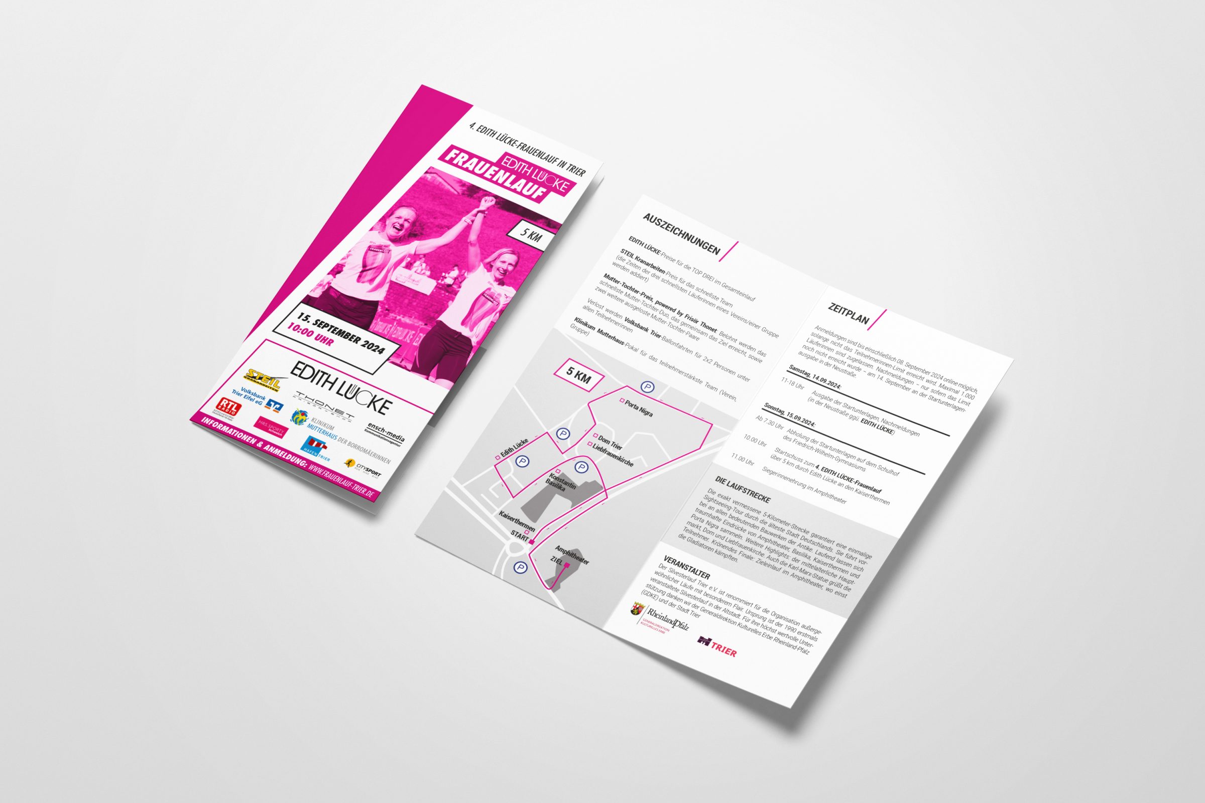 Eine Broschüre über den EDITH LÜCKE-Frauenlauf in Trier.